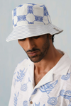 Krab Shack Bucket Hat (Unisex) - Cotton Linen (Deep Sea - Blue)
