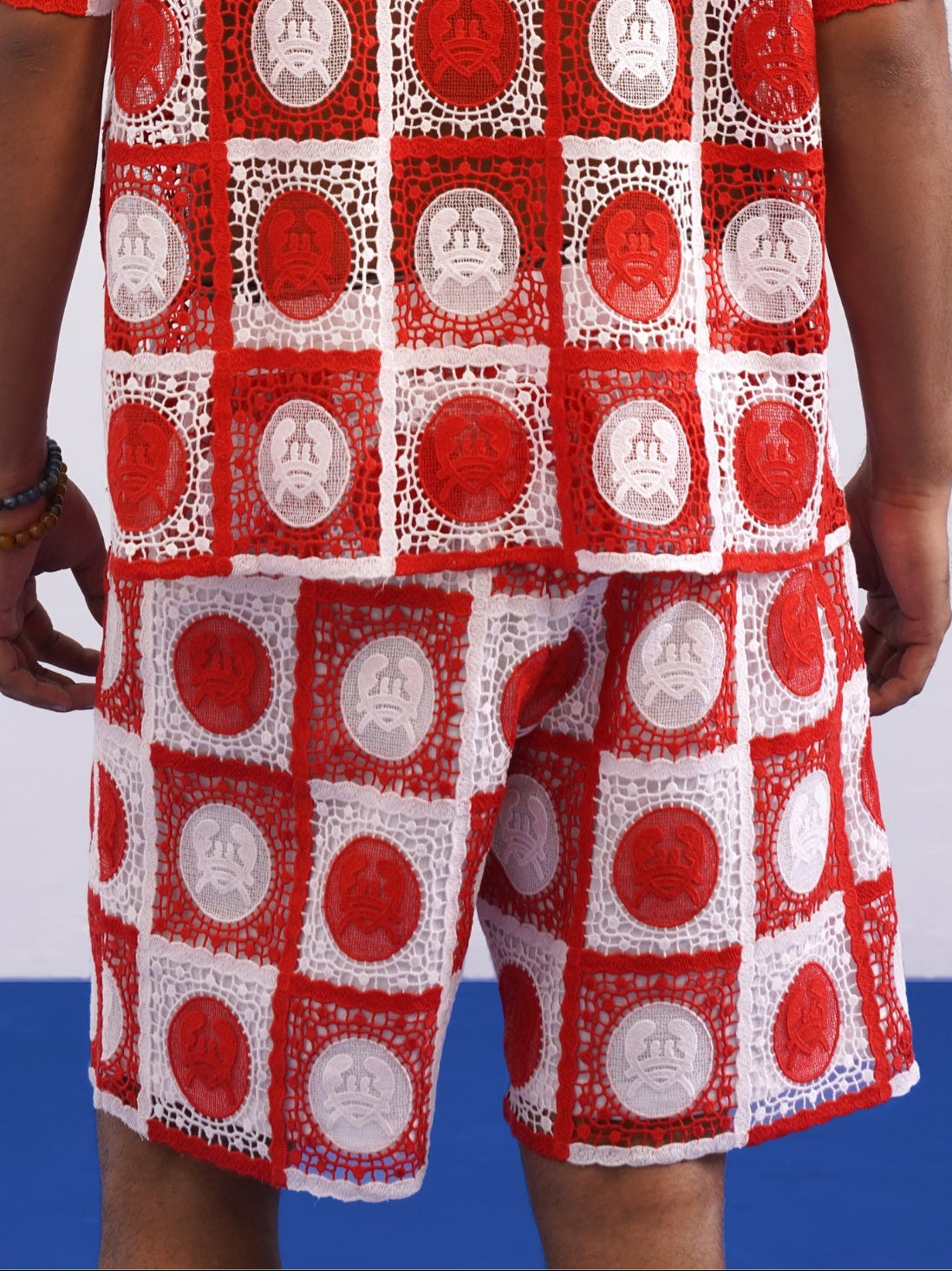 KRAB CREST GUIPURE SHORTS - CORAL CREST