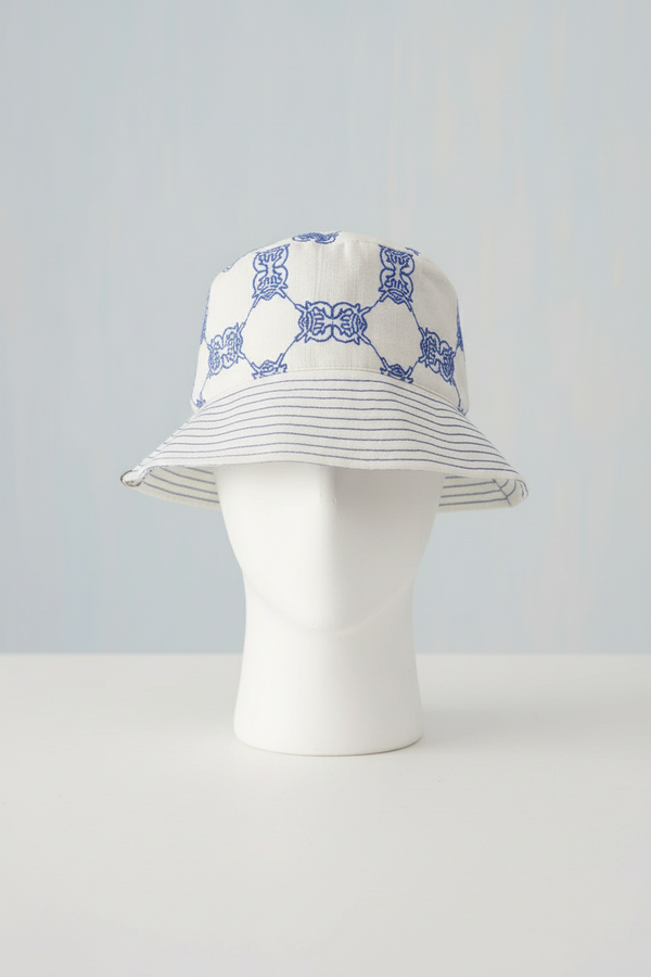 Krab Shack Bucket Hat (Unisex) - Cotton Linen (Deep Sea - Blue)