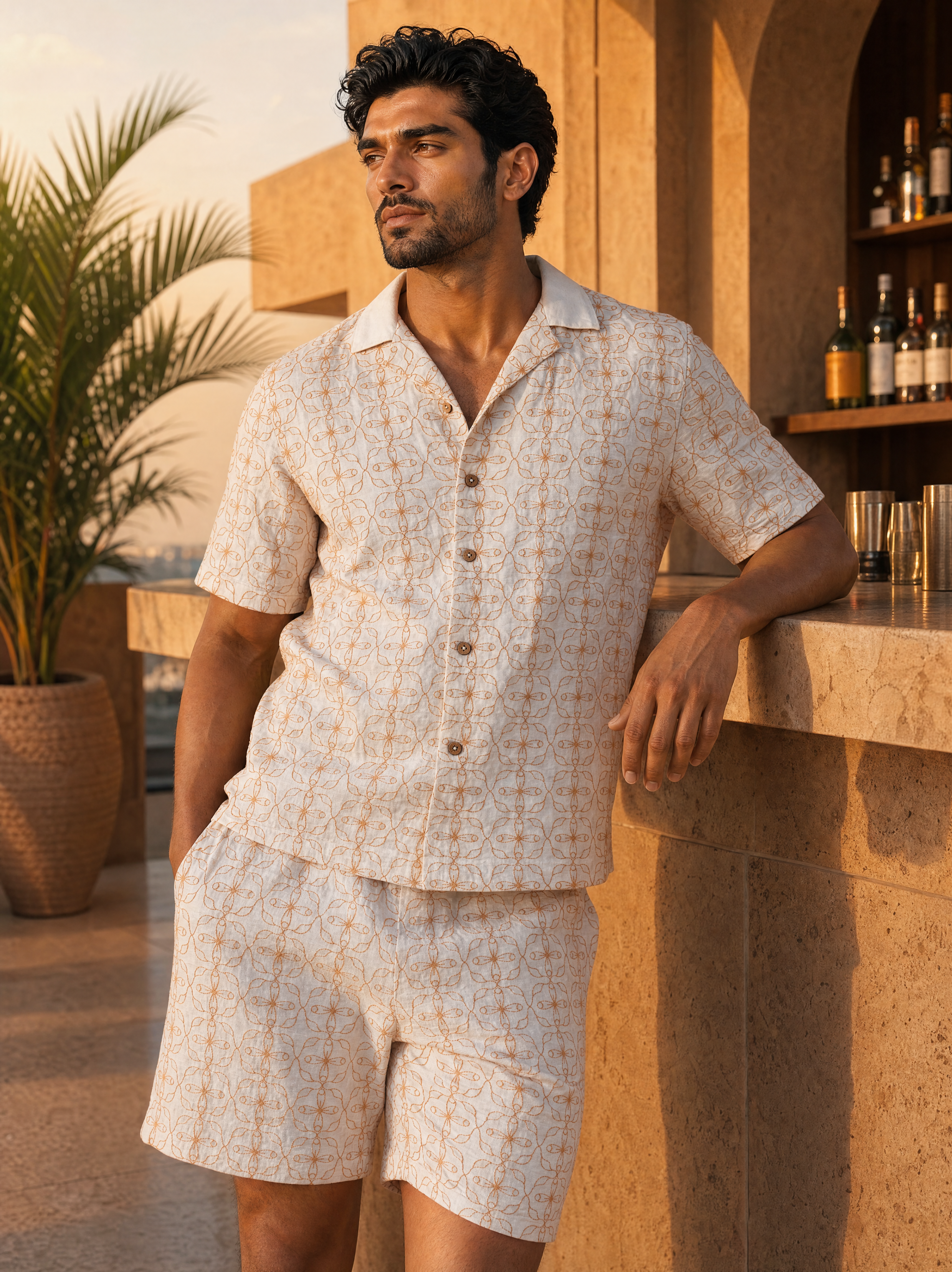 Amber Bloom Cotton Linen Co-ord Set