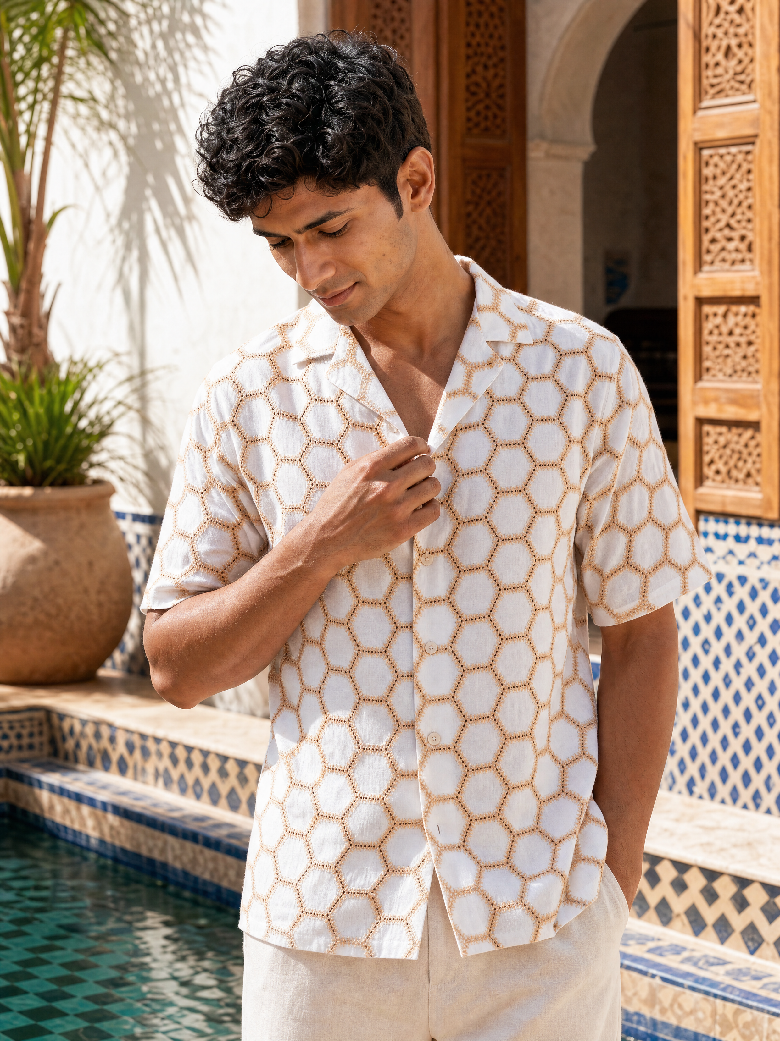 Hive Series Cotton Shirt (Amber Hive)