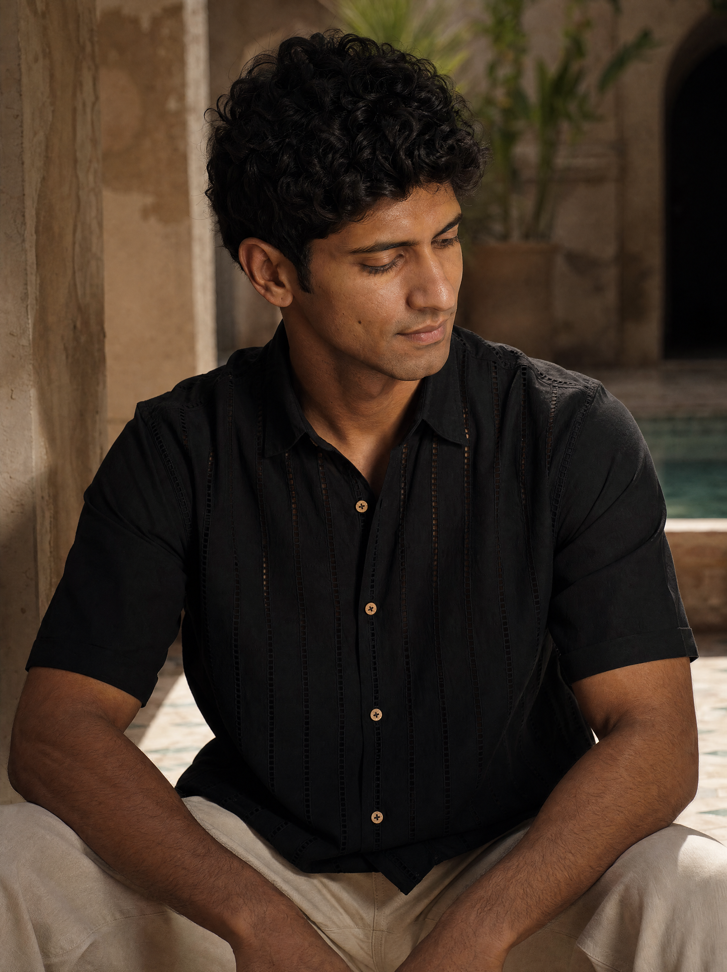 Step & Stripe 100 % Cotton Shirt (Midnight Black)