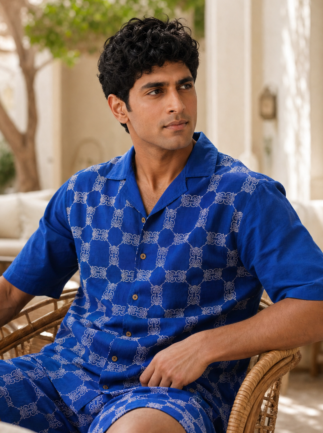 Knotty Krabs (Linen) Shirt - Deep Sea (Blue)