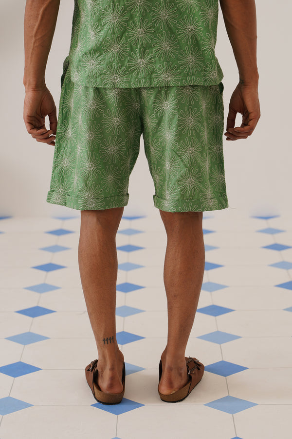 Solar Bloom Cotton Shorts
