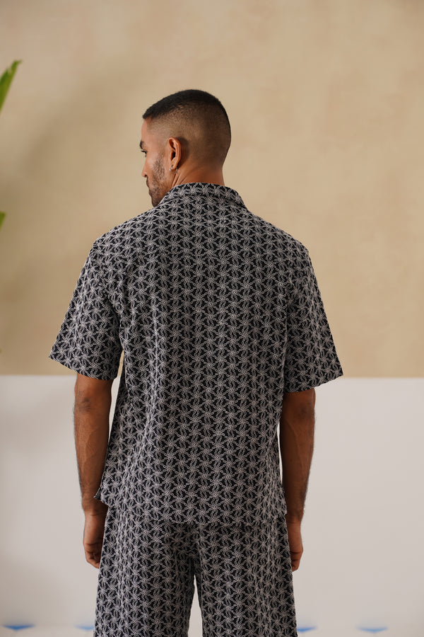 Midnight Bloom Cotton Shirt