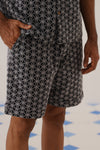Midnight Bloom Cotton Shorts