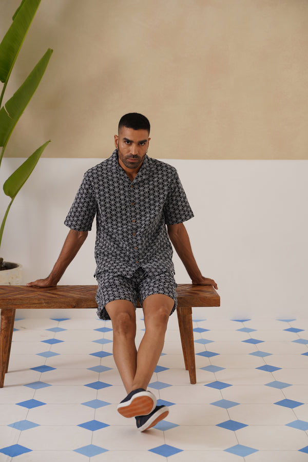 Midnight Bloom Cotton Shorts