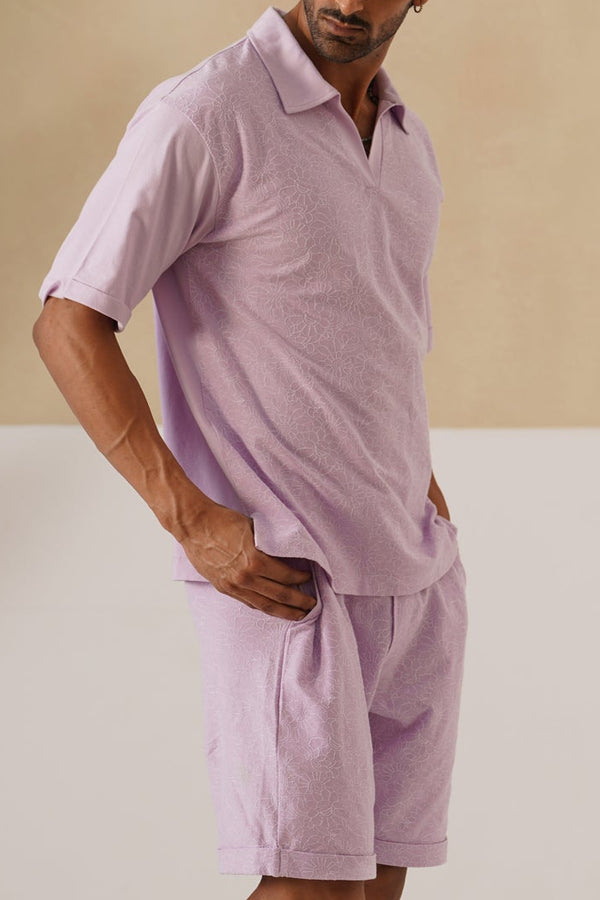 Shady Blooms Cotton Knit Co-ord Set (Dark Green)