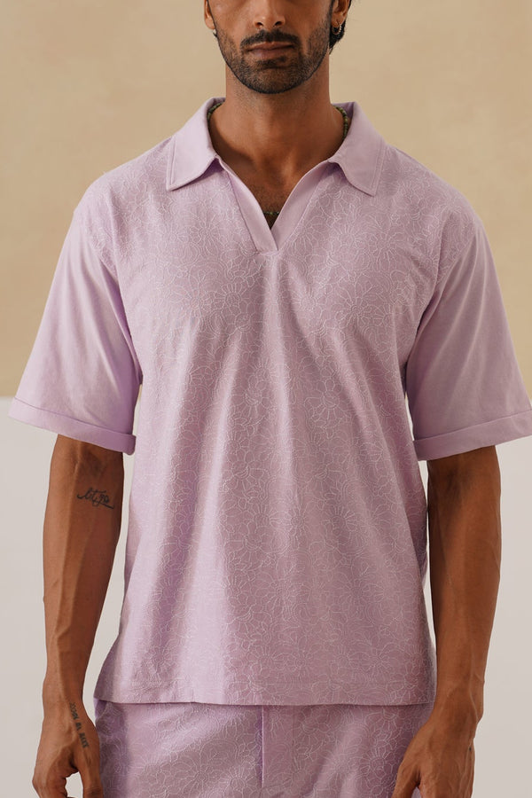 Shady Blooms Cotton Knit T-Shirt (Yellow)