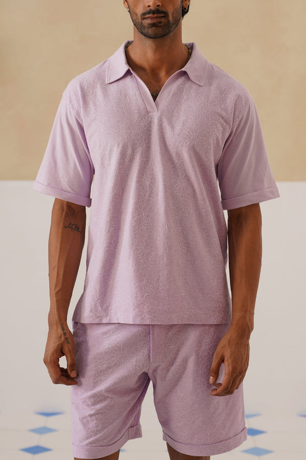 Shady Blooms Cotton Knit Co-ord Set (Dark Green)