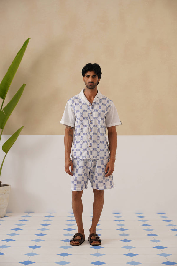 Knotty Krabs (Linen) Co-ord Set - Salt (White)