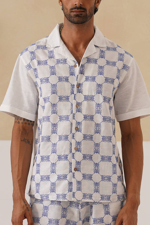 Knotty Krabs (Linen) Shirt - Salt (White)