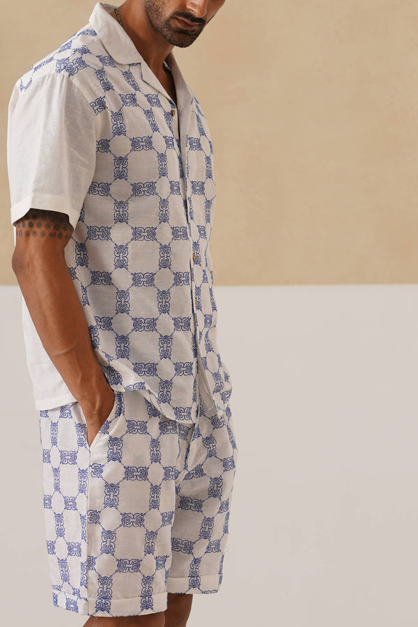 Knotty Krabs (Linen) Co-ord Set - Salt (White)