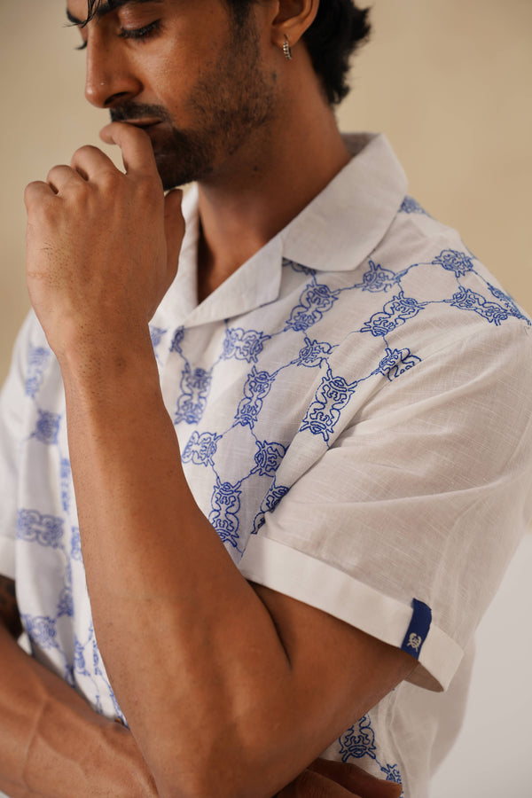 Knotty Krabs (Linen) Co-ord Set - Salt (White)