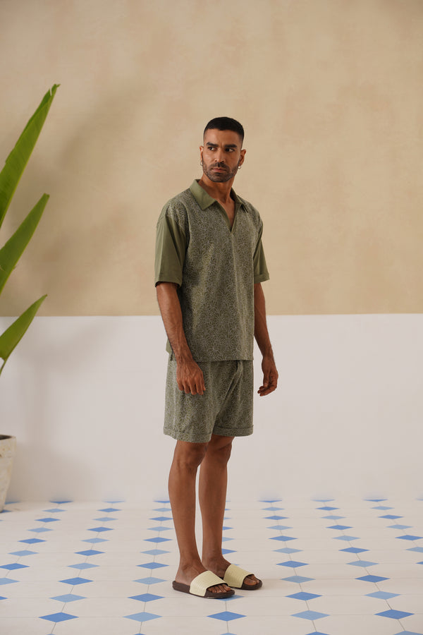 Shady Blooms Cotton Knit Co-ord Set