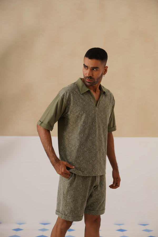 Shady Blooms Cotton Knit Co-ord Set