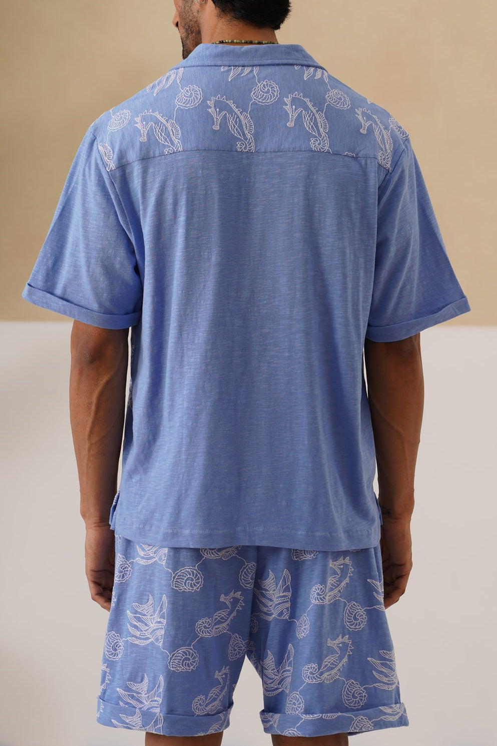 Tidal Tales Cotton Slub Knit Co-ord Set (Ocean Blue)