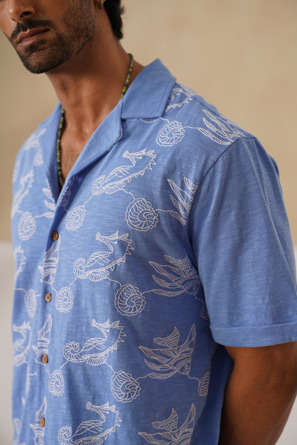 Tidal Tales Cotton Slub Knit Shirt