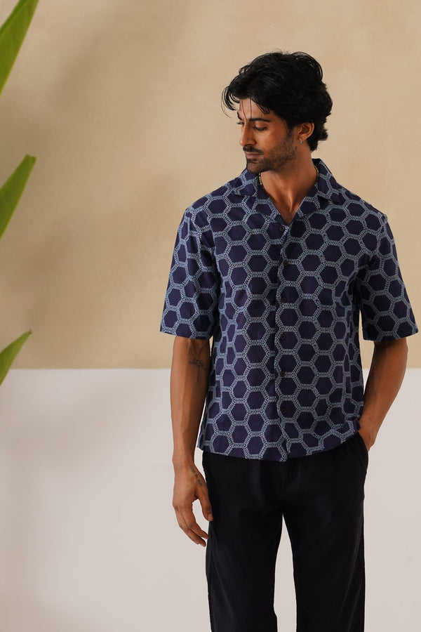 Hive Series Cotton Shirt (Midnight Hive)