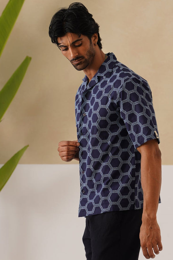 Hive Series Cotton Shirt (Midnight Hive)