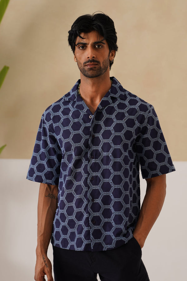 Hive Series Cotton Shirt (Midnight Hive)