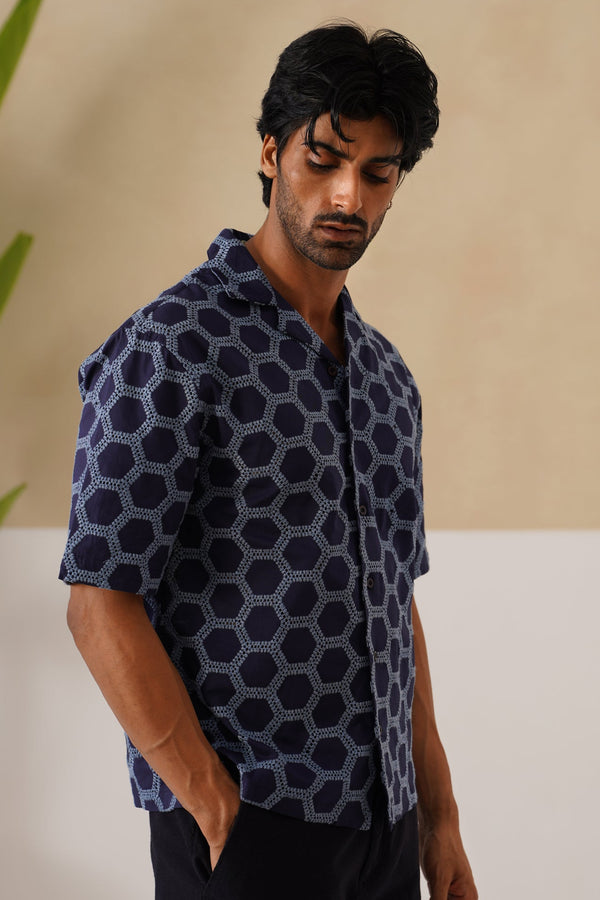 Hive Series Cotton Shirt (Midnight Hive)