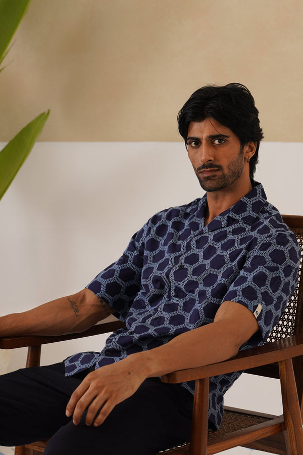 Hive Series Cotton Shirt (Midnight Hive)