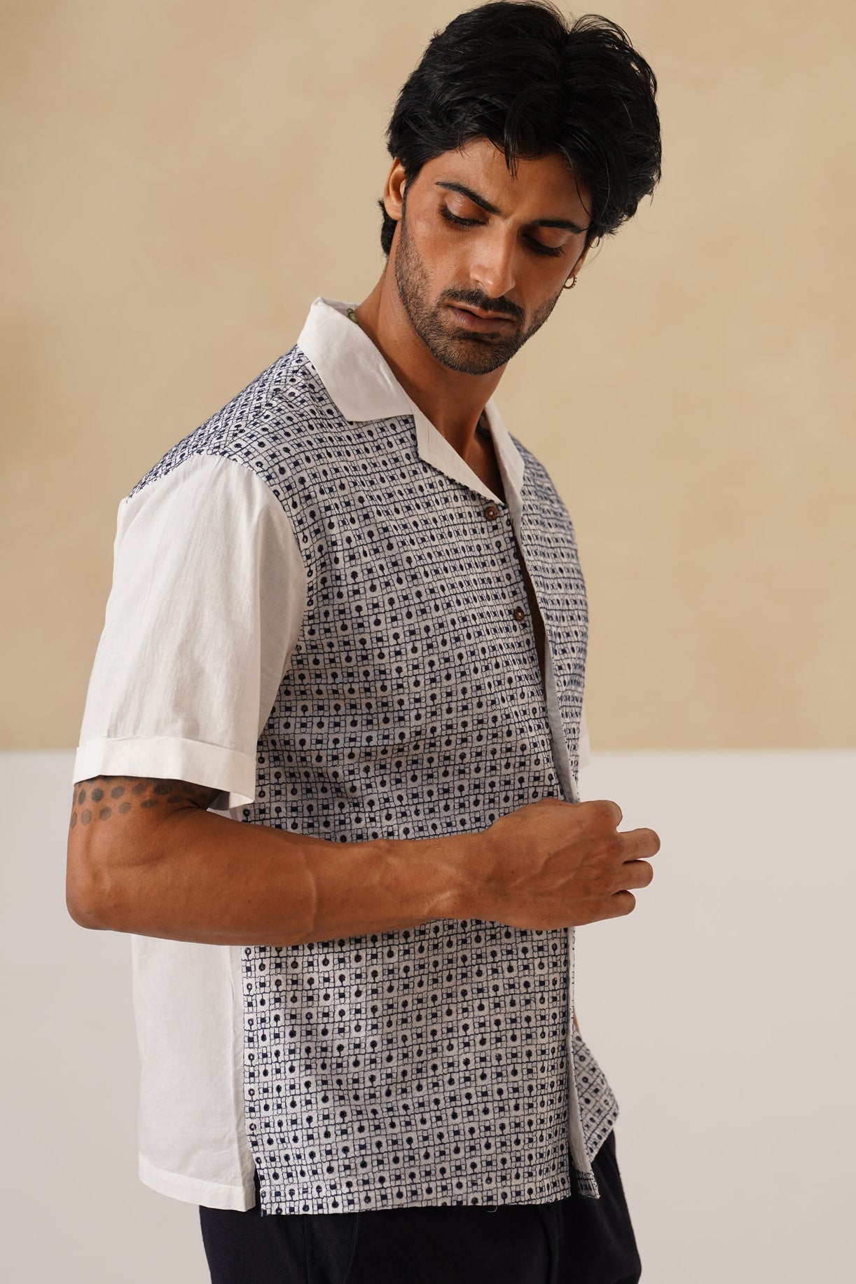 Solar Grid Cotton Shirt