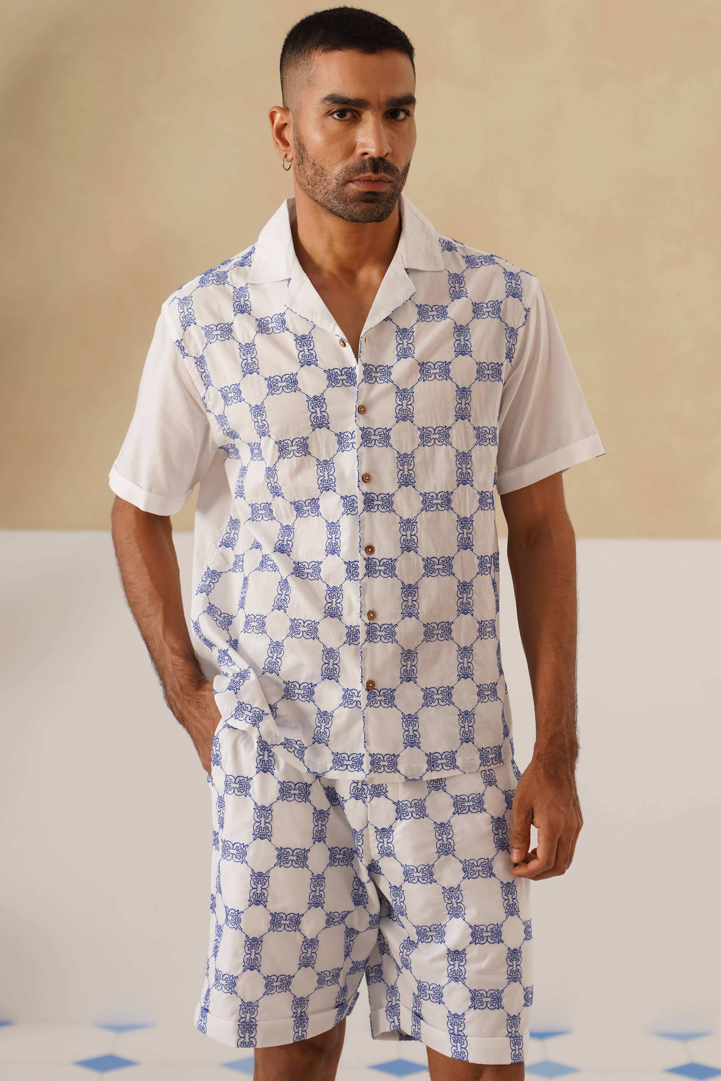 Knotty Krabs (Cotton) Co-ord Set - Salt (White)
