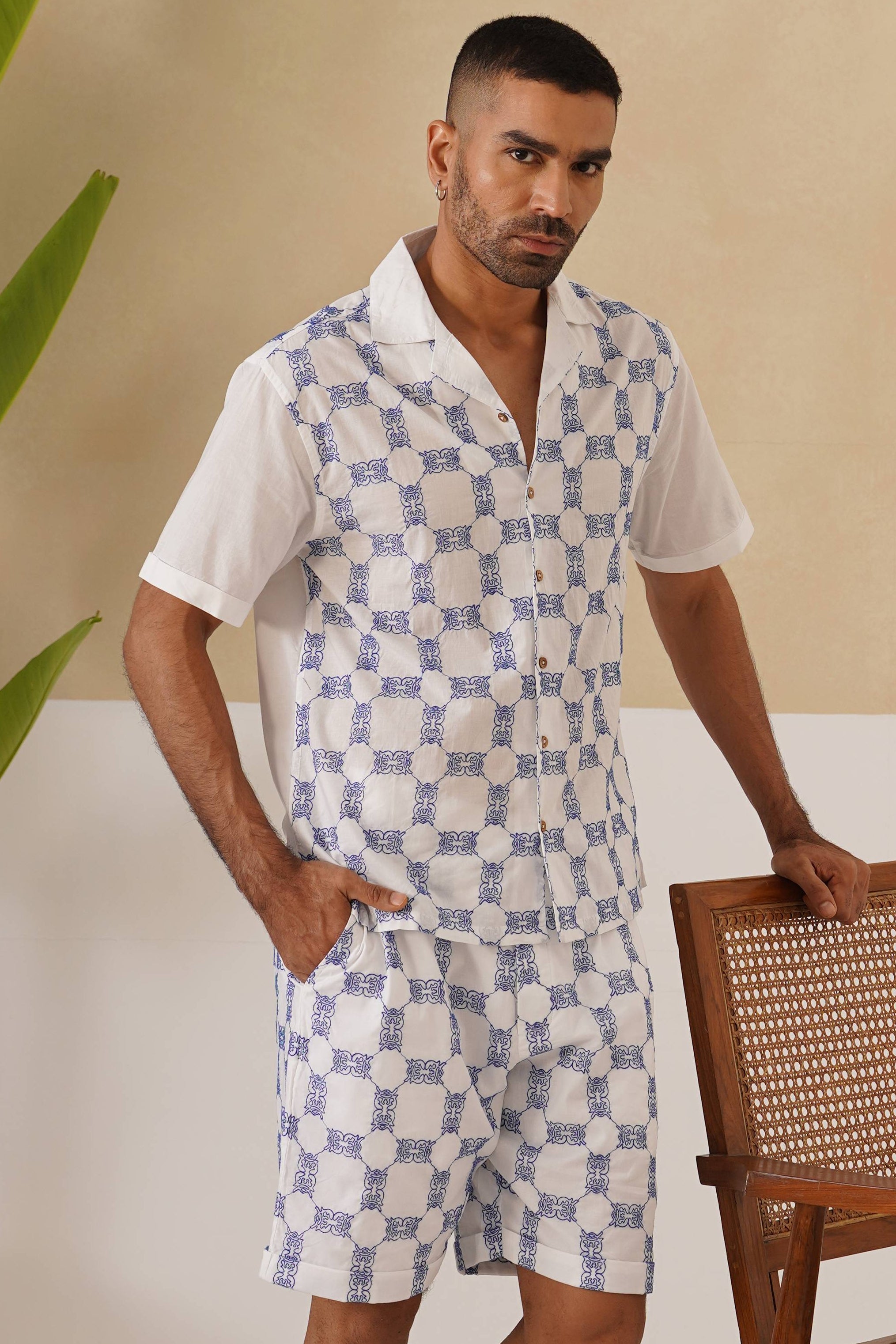 Knotty Krabs (Cotton) Co-ord Set - Salt (White)