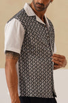 Monochrome Bloom Cotton Shirt