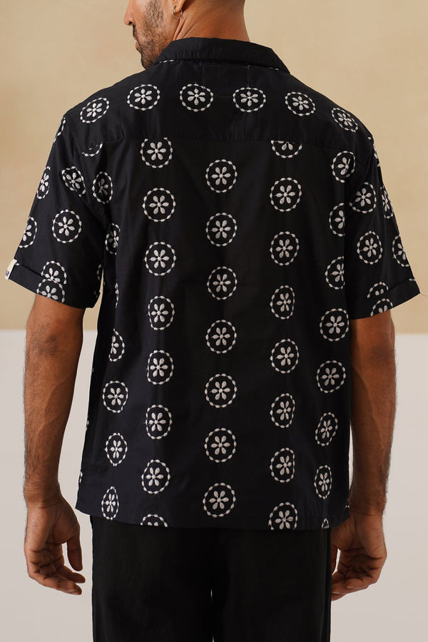 Noire Petals Cotton Shirt