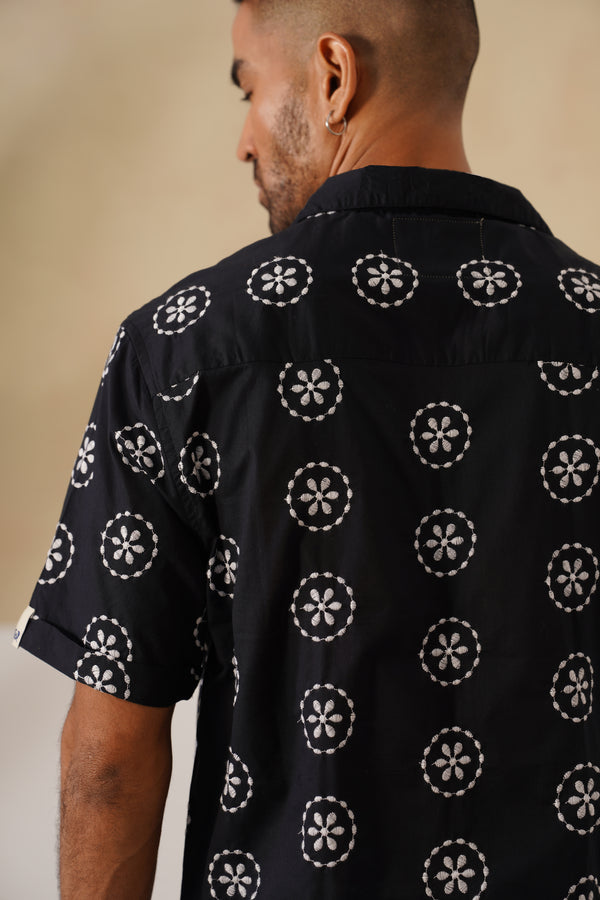 Noire Petals Cotton Shirt