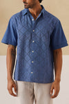 Diamond Daze 100 % Cotton Shirt (Ocean Blue)