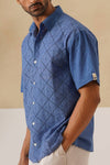 Diamond Daze 100 % Cotton Shirt (Ocean Blue)
