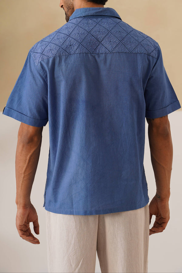 Diamond Daze 100 % Cotton Shirt (Ocean Blue)