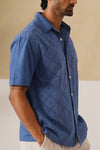 Diamond Daze 100 % Cotton Shirt (Ocean Blue)