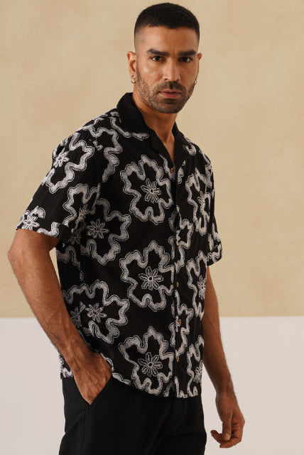 Tide & Bloom Cotton Shirt (Black)