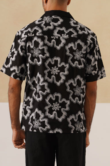 Tide & Bloom Cotton Shirt (Black)