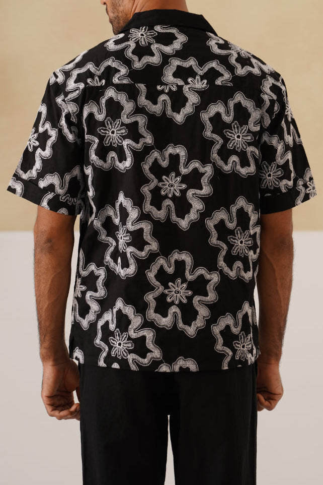 Tide & Bloom Cotton Shirt (Black)