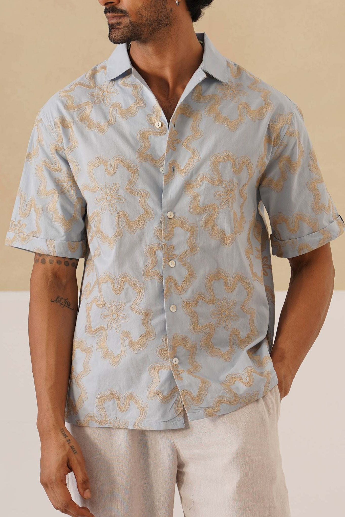 Tide & Bloom Cotton Shirt (Black)