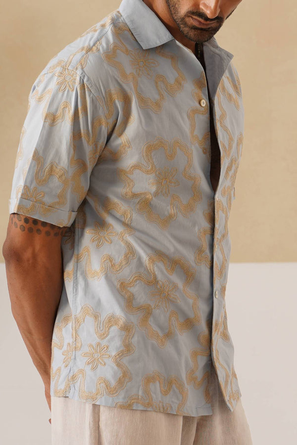 Tide & Bloom Cotton Shirt (Olive Green)