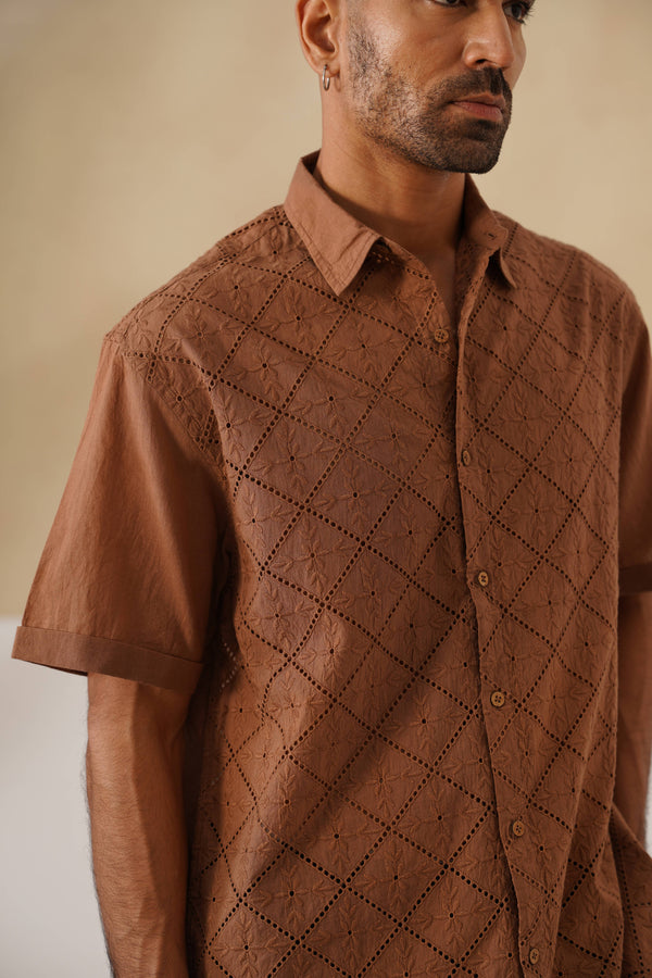 Diamond Daze 100 % Cotton Shirt (Ocean Blue)