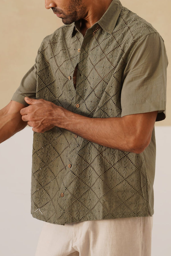 Diamond Daze 100 % Cotton Shirt (Ocean Blue)