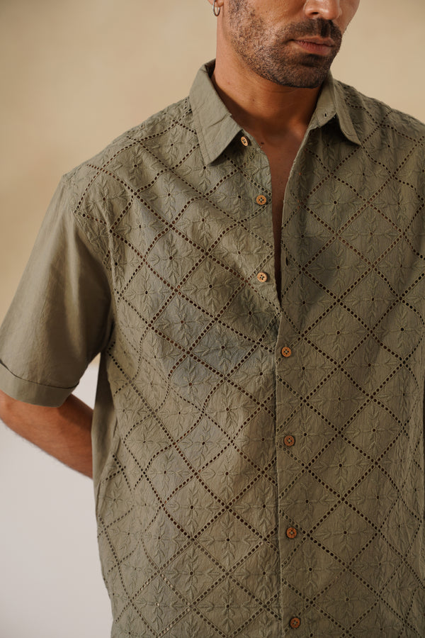 Diamond Daze 100 % Cotton Shirt (Ocean Blue)