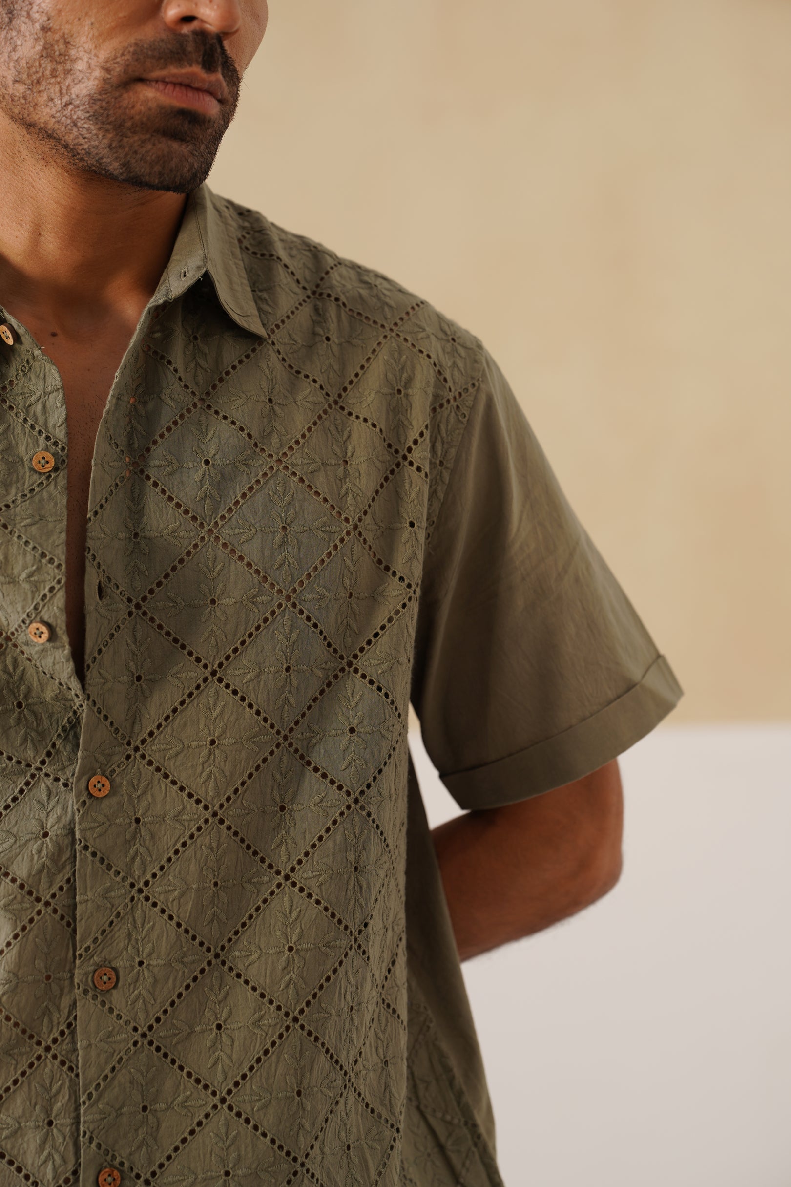 Diamond Daze 100 % Cotton Shirt (Chestnut Brown)