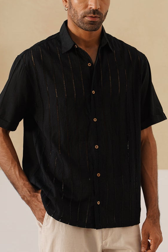 Step & Stripe 100 % Cotton Shirt (Sky Blue)