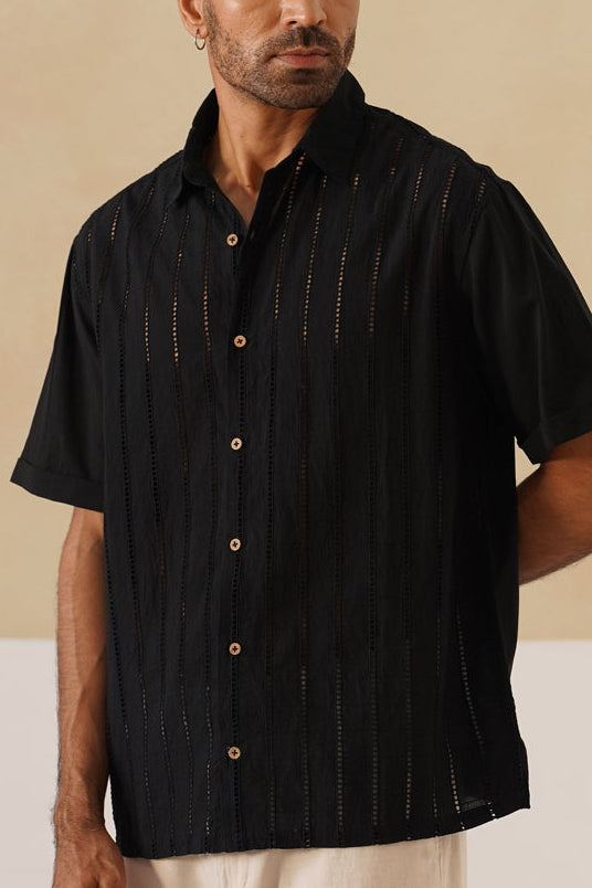 Step & Stripe 100 % Cotton Shirt (Sky Blue)