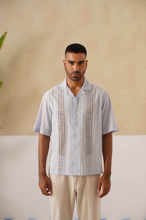 Coastal Lattice 100 % Cotton Shirt