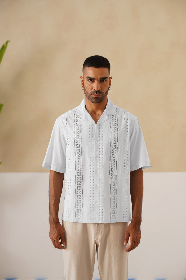 Coastal Lattice 100 % Cotton Shirt
